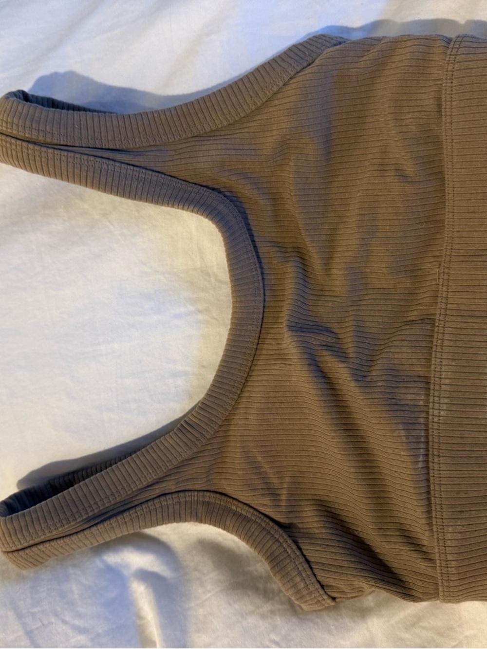 ALO Ribbed sports bra in Taupe